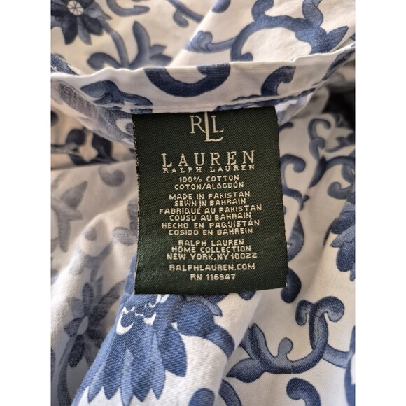Ralph Lauren set Porcelain Rosette Blue Queen Flat, Fitted, Pillowcase - Picture 2 of 5